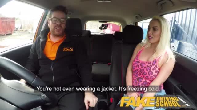 Fake driving school busty horny blonde needs cock in her pussy for apology