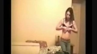 Cute teen stripping then getting fucked 2