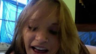 Amateur brunette girl strips naked on her webcam