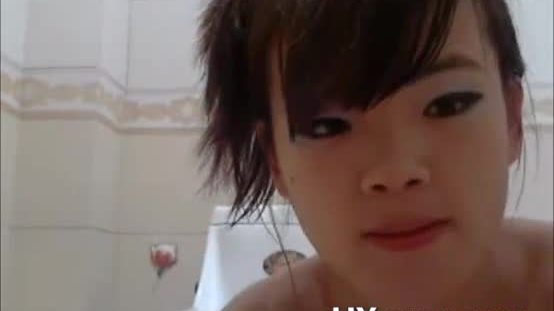 Adorable hot teen riding dildo on webcam