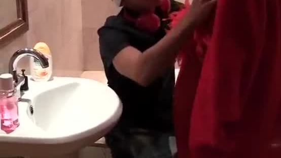 Redhead student fucked hard in bathroom