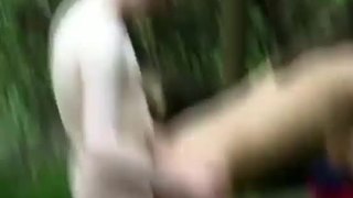 Voyeur caught horny couple fuck in the woods on spyamateur.com