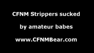 Strippers get blowjobs from amateur babes at cfnm party